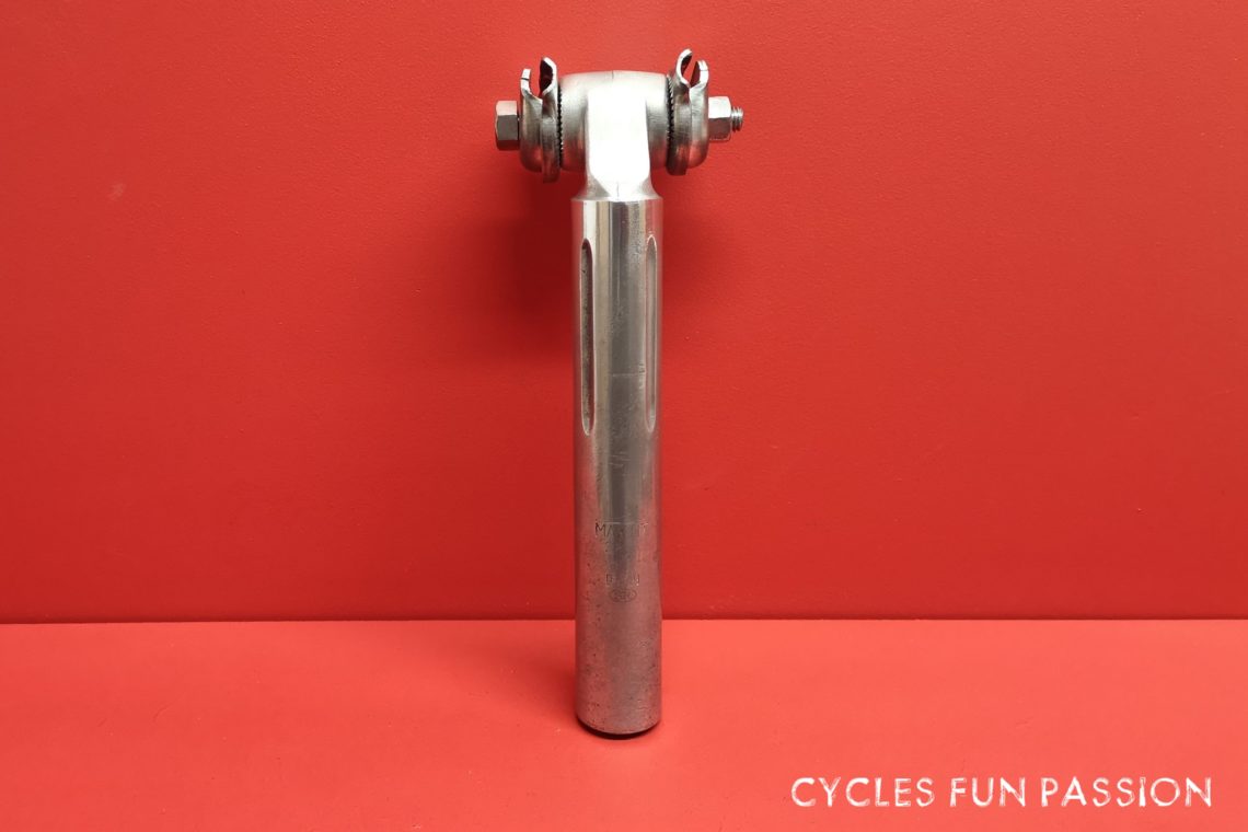 Ancienne Tige De Selle En Argent Sakae Japon - 26,6 Mm - Pour Tandem - Aluminium - Occasion En Bon état